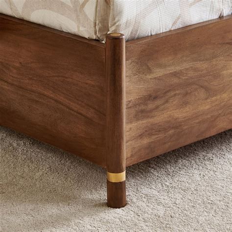 Buy Nuqta Naaz Acacia Wood King Bed with Hydraulic Storage - Brown from ...