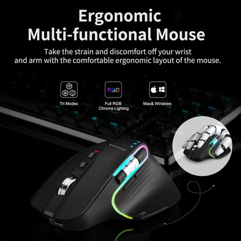 Bestor Tri-Mode Wireless Ergonomic Optical Gaming Mouse RGB Ultrafast ...