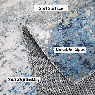 Garvee Machine Washable Modern Abstract Pattern Area Rug Non Slip ...
