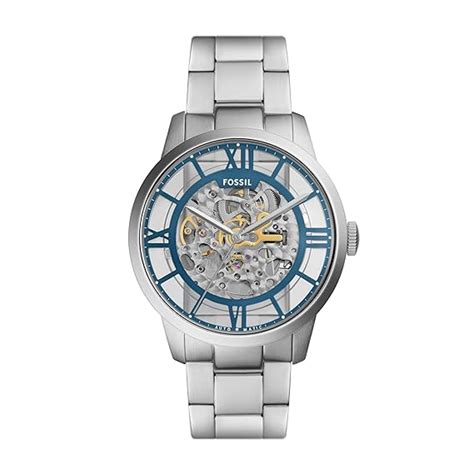 Buy Fossil Men Townsman Silver Automatic Stainless Steel Analogue Watch ...