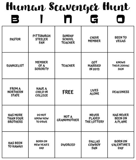 Human Bingo Templates - 20 Free PDF Printables | Printablee