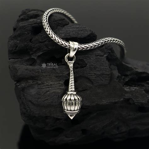 925 sterling silver handmade hanuman weapon Gada pendant symbol of ...