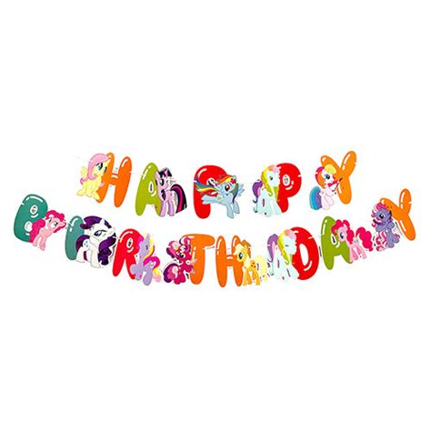 Little Pony Characters Birthday Wall Banner – FUNZOOP