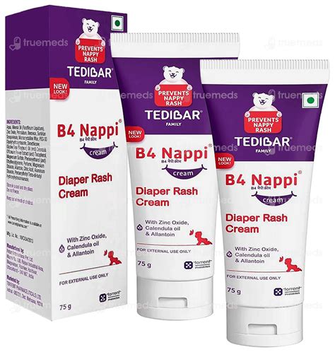 Tedibar B4 Nappi Diaper Rash Cream 75gm Pack Of 2 - Uses, Side Effects ...