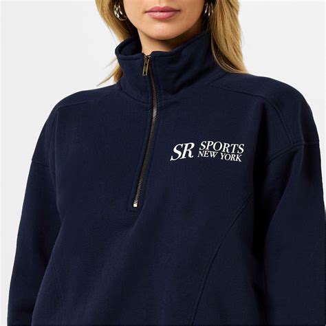 SPORTY AND RICH | Women's Quarter-Zip Fleece | Women | Navy | Flannels