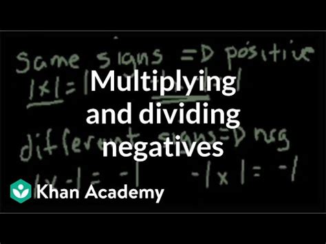 Multiplying and dividing negative numbers - Math Video Lecture - Class 7