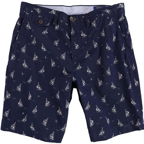 Ralph Lauren Mens 9 Classic Stretch Sailboat Casual Chino Shorts, Blue ...