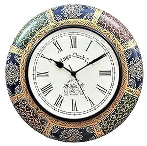 Buy Vintage Clock Wooden Hand-Painted Wall Analog Clock / 1 Year ...