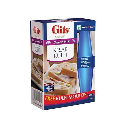 Gits Instant Kesar Kulfi Dessert Mix with Free Kulfi Moulds, 100g ...