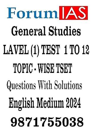 Amazon.in: Buy FORUM IAS PRILIMS TEST SERIES 2024 (LEVAL-1 TEST 1 TO 12 ...