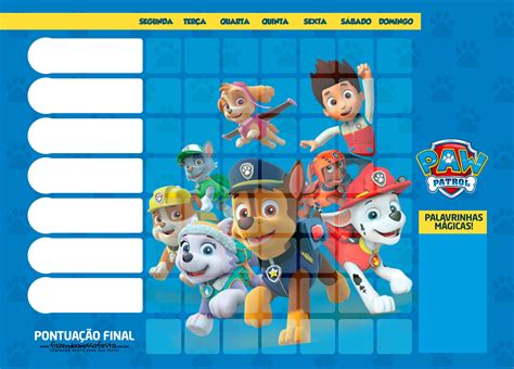 Free customizable paw patrol charts – Artofit