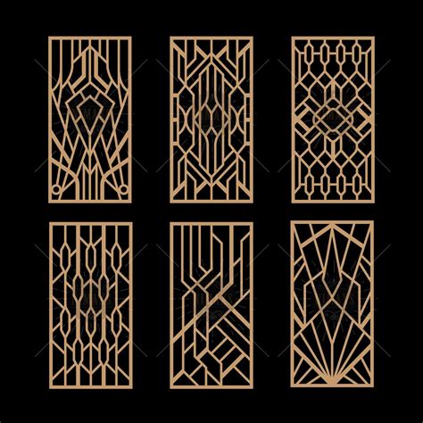 Vintage Geometric Art Deco Laser Cut Panel Designs SVG, PNG, DXF, Eps ...
