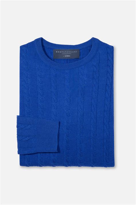 Knot Standard Royal Blue Cable Knit Sweater by Knot Standard
