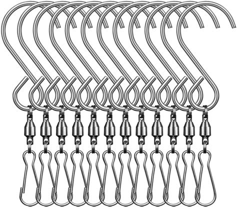 Lainin 12 Pack Stainless Steel Swivel Clip Hanging Hooks for Hanging ...