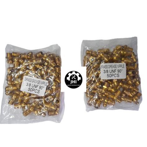 Jual ISI 50 PCS NIPPLE GREASE KUNINGAN 3/8 UNF THREAD 24 NEPEL GREASE ...