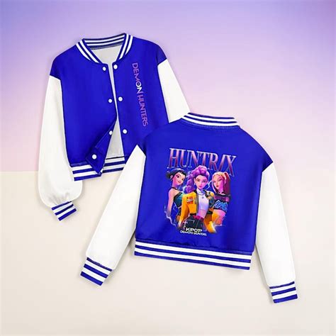 Buy Kpop Demon Hunters Kids Huntrix Baseball Hoodie • Anime Sport ...