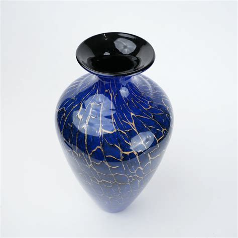 Buy Royal Blue Decorative Glass Vase | Luxury Vases for Modern Homes ...