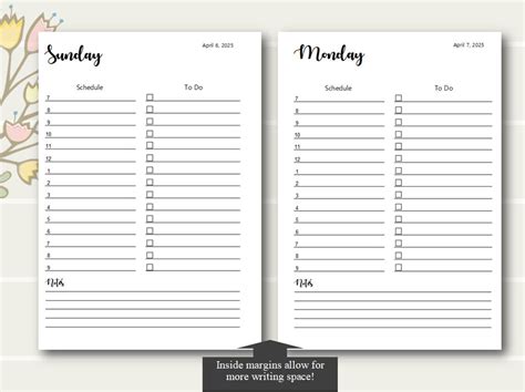 2025 Daily Planner Printable, Dated Daily Planner Insert 2025, DO1P, A5 ...