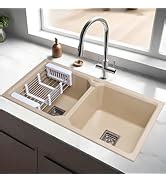 Ruhe® Quartz Double Bowl With Drainboard 45x20x9 Inches Kitchen Sink ...