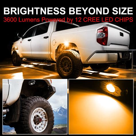 Rock Light Kits, OFFROADTOWN Amber LED Rock Lights Kits with 4 Pods ...