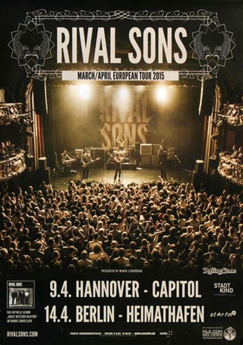 Rival Sons - European Tour, Hannover & Berlin 2015 - Konzertplakat, 22,90
