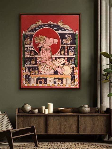 Buy The Story of Nandiswara Handmade Painting in Kalamkari Art Online