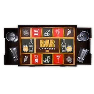 Indigifts Serving Trolly for Home Bar On Wheels Quotes Printed Bar ...