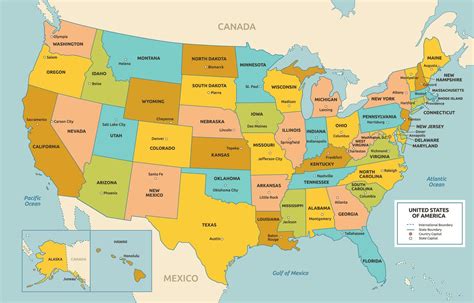 Detailed Country Map of United States of America 22362814 Vector Art at Vecteezy