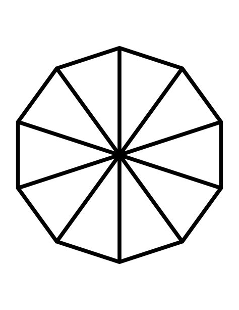 Fractions of 10-sided Polygon | ClipArt ETC
