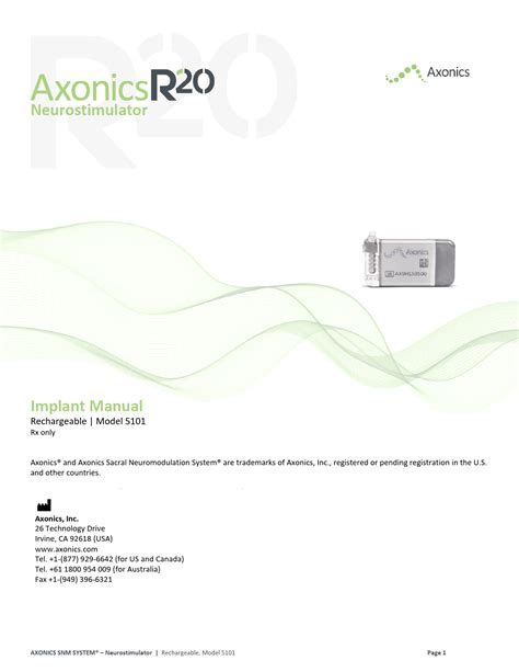 Axonics 2024 Sacral Neuromodulation Therapy User Guide