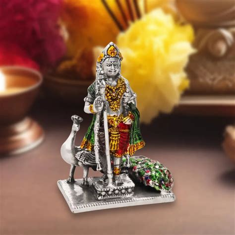 Buy 925 Silver Antique Kartikeya Idol From Aahi by Ranka Jewellers