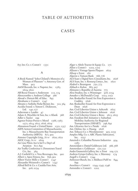 TABLE OF AUTHORITIES CASES a - Practising Law Institute