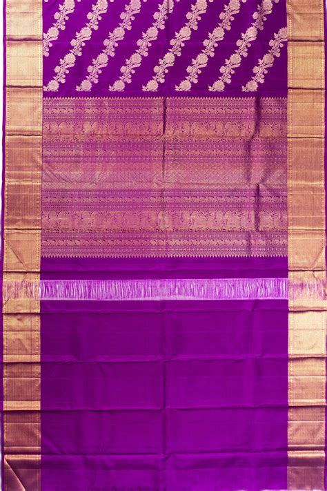 Kanchipuram Silk Leheriya Jaal Violet Saree | Kankatala