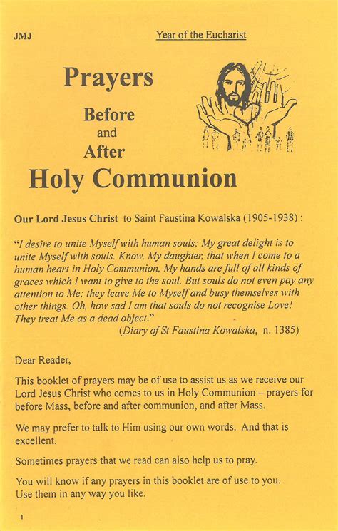 Prayers Before and After Holy Communion - Divine Mercy Publications Pty ...