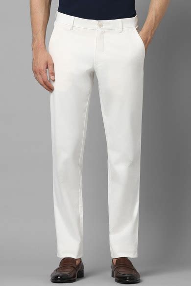 Buy Men Cream Slim Fit Solid Flat Front Casual Trousers Online - 886664 ...