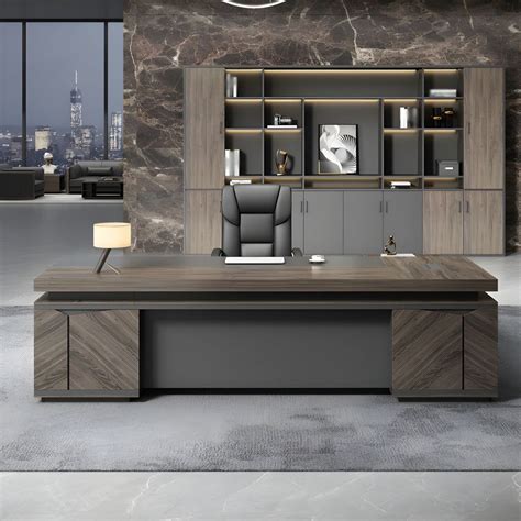 Director & Executive L-Shape Office Table Modern Desk Made in MDF with