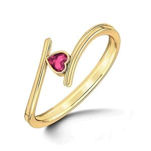 CaratLane 18K Yellow Gold and Ruby Ring : Amazon.in: Fashion