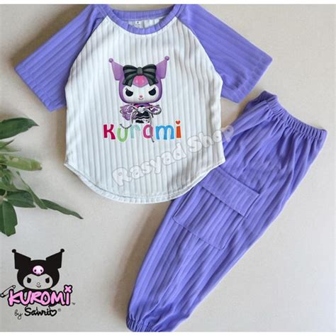 Jual Setelan baju KUROMI anak Murah Setelan Gambar Karakter KUROMI Baju ...