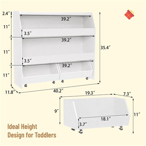 Kids Toy Storage Unit: Toy Organiser with Movable Drawers & Bookcase S ...