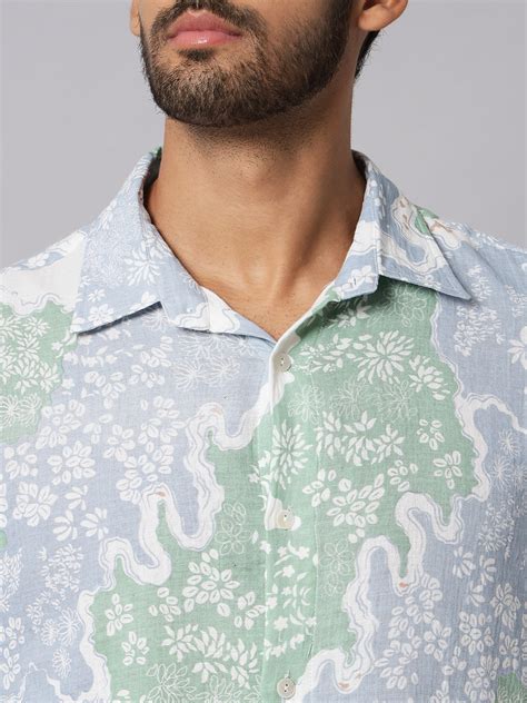 Cotton Printed ' Waterfall ' Shirt – shopatambi