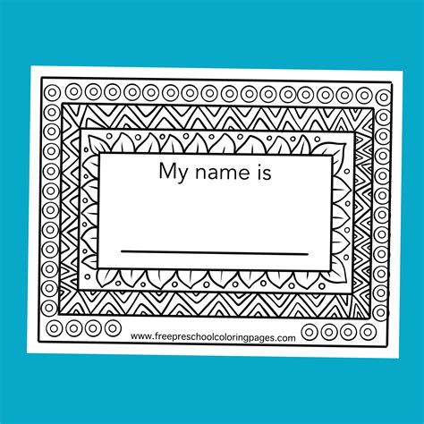 Name Coloring Pages - Free Preschool printable