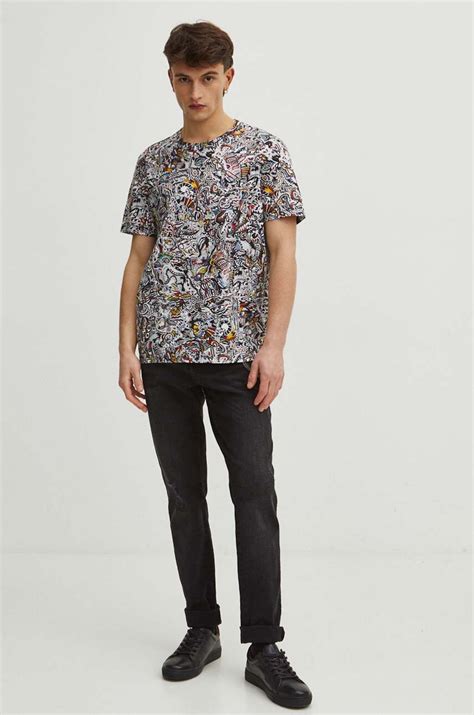 T-shirt bawełniany męski by Justyna Rybak, Grafika Polska kolor ...