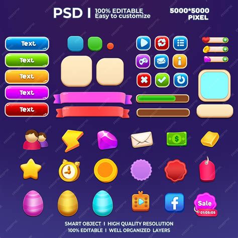 Game ui kit game elements game ui button casual game ui kit game ...