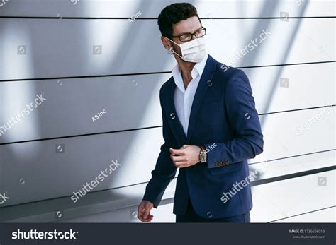 Business Man Face Mask Going Office Stock Photo 1736656019 | Shutterstock