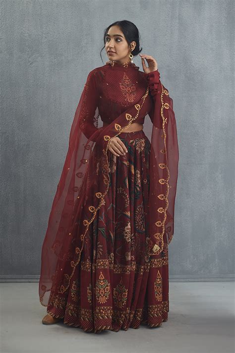Sanobar Bindu Aari Waraq Lehenga Set – Torani India