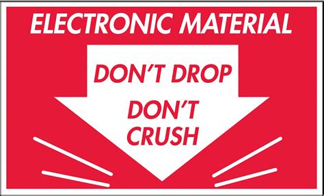 Electronic Material, 3 in x 5 in, Instructional Handling Label - 16U975 ...