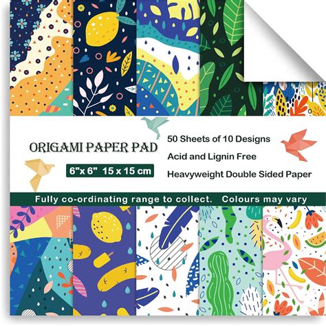 Buy Origami Paper 6x6 Dobule Sided 50 Sheets 10 Colors origami kit ...