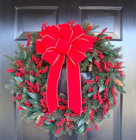Large Holiday Bow Christmas Wreath Bow Christmas Bows