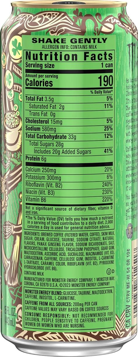 MonsterEnergy Java Monster Mean Bean - 15oz Coffee Energy Drink India ...