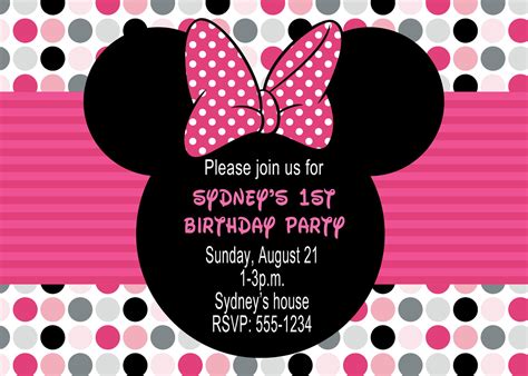 Minnie Mouse Birthday Party Invitations | Download Hundreds FREE ...